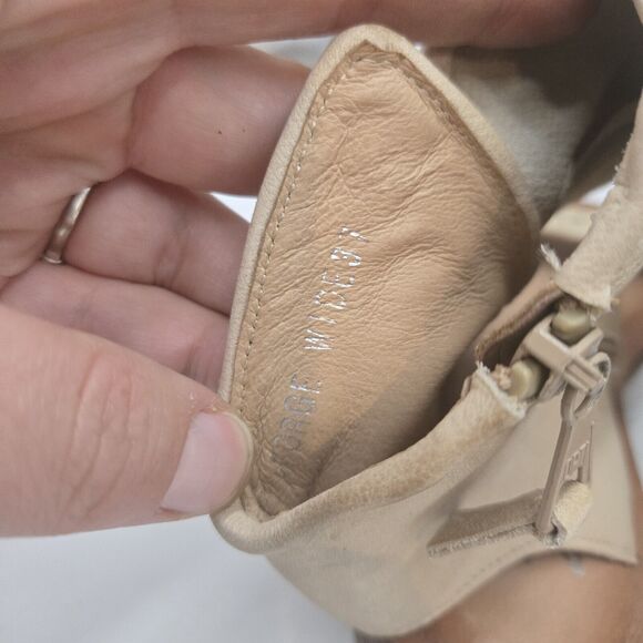 New Miz Mooz Leather Wide Sandals Shoes Forge Tan Size EU 37 W US 6.5-7 W - Picture 6 of 7